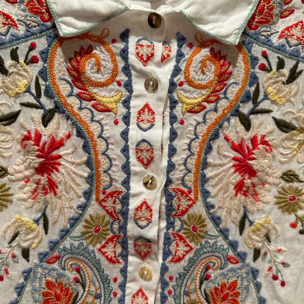 Johnny Was workshop size xs womens button down blouse